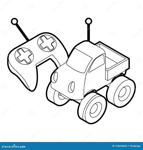 Control Remote Car Toy, Outline Style Stock Illustration - Illustration ...