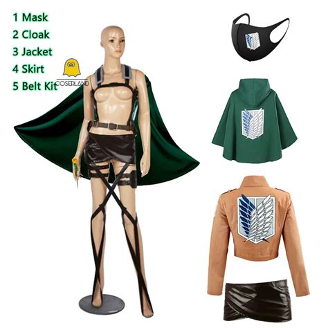 Attack On Titan Scout Regiment Cosplay Costume Set Anime Eren Jaeger ...