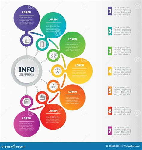 Business Presentation or Infographic with 7 Options. Vector Dynamic ...