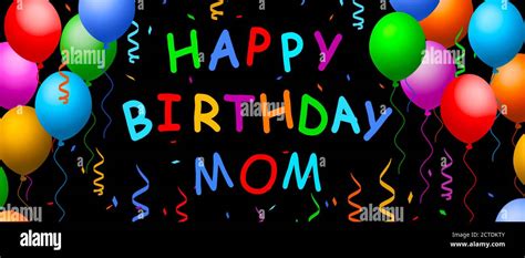 Happy Birthday Mom Balloons Stock Photo - Alamy