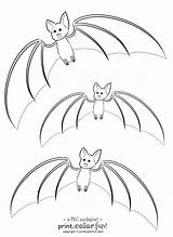 3 Cute bats coloring page  Print Color Fun sketch template