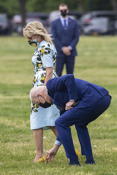 Joe Biden Picks A Dandelion For Wife Jill Before Flying Off On Marine ...