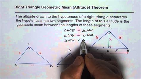 Right Triangle Geometric Mean Altitude Theorem - YouTube