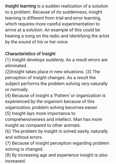 Insight learning - Psychology - Studocu