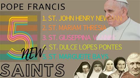 5 New Saints of the Catholic Church canonized by Pope Francis - YouTube