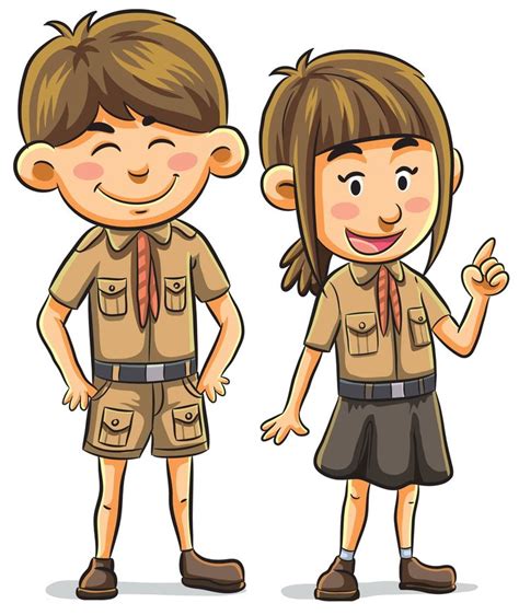 Boy Scout Girl Scout Clipart | Cartoon illustration, Cute dog drawing ...