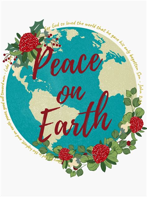 "Christmas Bible verse John 3:16 Luke 2:14 Peace on Earth" Sticker for Sale by PaladinsWife ...