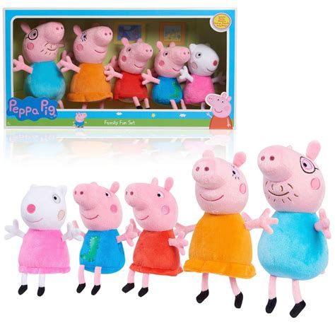 Peppa Pig Family Fun Set Plush 5-Pack (Daddy Pig, Mummy Pig, Peppa Pig ...