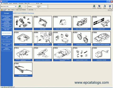 Mazda USA 2009 proquest spare parts catalogue