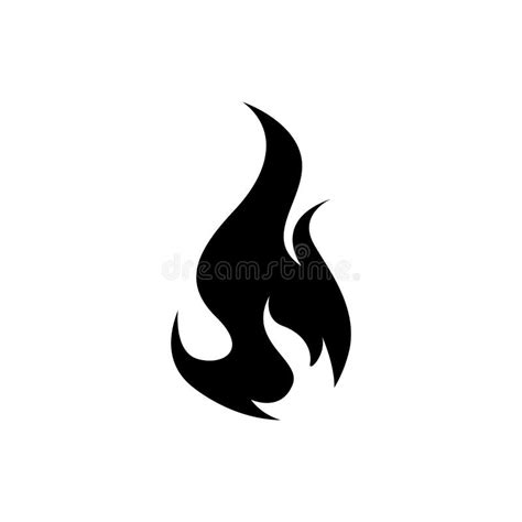 Fire Flame Icon, Black Icon Isolated on White Background Stock Vector ...