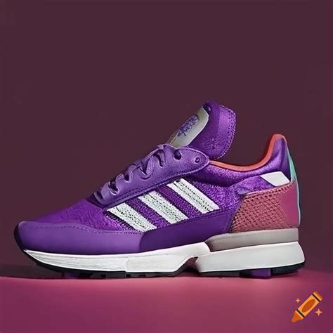 Purple adidas zx 1000 shoes on Craiyon