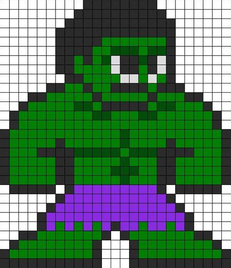 the hulk grid - Google Search | Pixel art, Perler bead patterns, Pony bead patterns