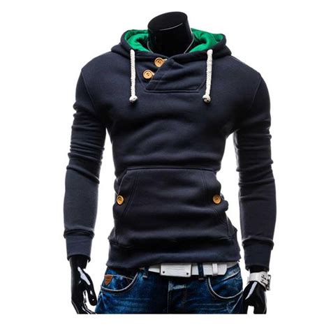 Pocket Design Slim Fit Long Sleeve Casual Hoodies for Men 6748 ...