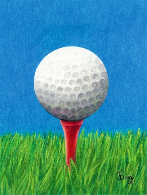 Golf Ball and Tee Drawing by Janice Dunbar - Pixels