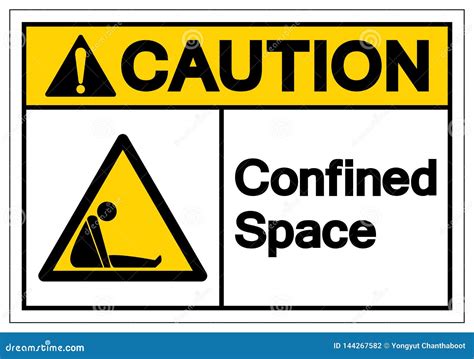 Caution Confined Space Symbol Sign ,Vector Illustration, Isolate on ...