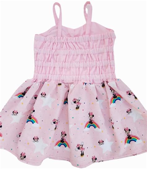 Minnie Rainbow Pink Ruched Dress Baby and Girls – Lily Sparkle Creations