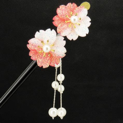 Vintage Acrylic Flower Hair Stick Pin Chinese Japanese Retro Women Hair Accessories Ladies ...