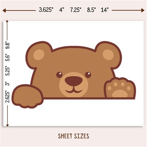 Brown Bear Car Decal Sticker / Kawaii Peeking Brown Bear - Etsy