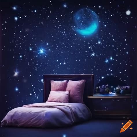 Bedroom floating through the stars