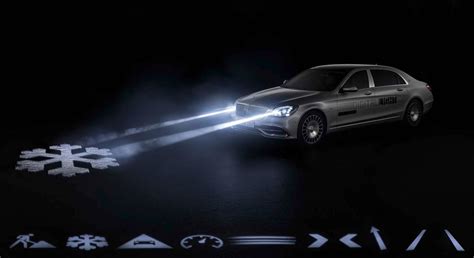 Mercedes Maybach will come with 2 megapixel smart headlights that can project warning symbols on ...