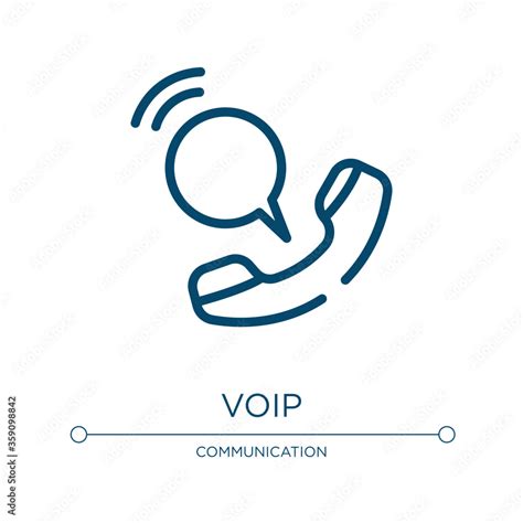 Voip icon. Linear vector illustration from mobile network collection. Outline voip icon vector ...