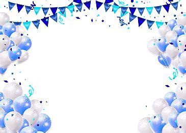 Blue Balloon Small Flag Birthday Party Background, Desktop Wallpaper, Pc Wallpaper, Balloon ...