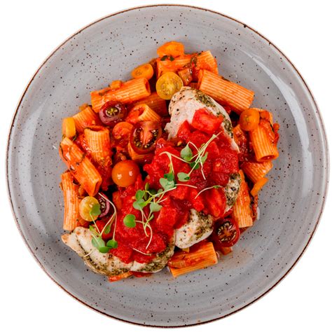 Gourmet - Grilled Chicken Rigatoni with Roasted Smoked Tomato Ragu – Protein Chefs