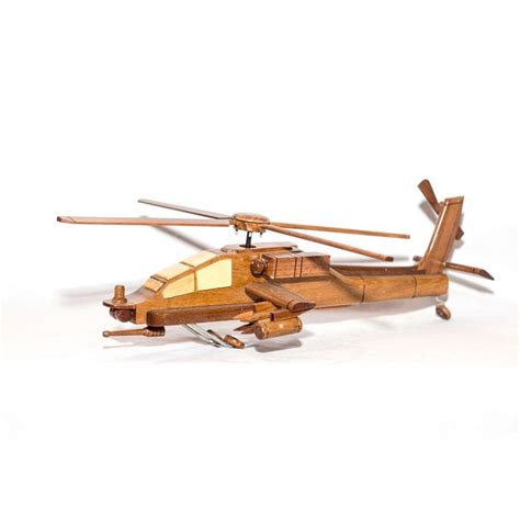 Wooden Boeing Ah-64 Apache mahogany airplane model