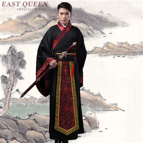 Chinese warrior costume han qing dynasty ancient Chinese clothing hanfu men cheongsam men qipao ...