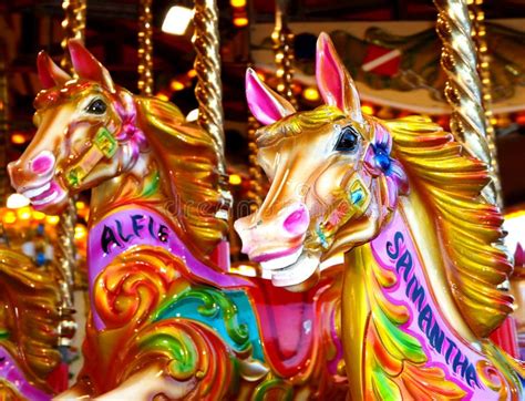 Carousel horses stock photo. Image of horse, horses, closeup - 1090352