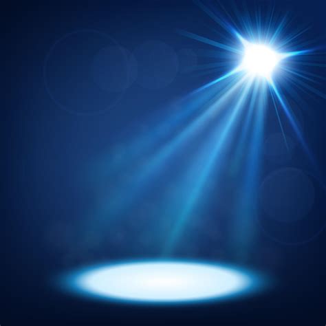 Blue spotlight shining with lens flare, Vector illustration 3539986 ...