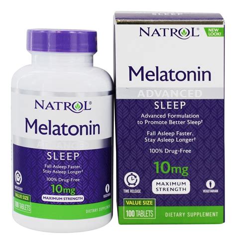 Natrol Advanced Sleep Melatonin Time Released Capsules, 10mg, 100 Ct - Walmart.com - Walmart.com