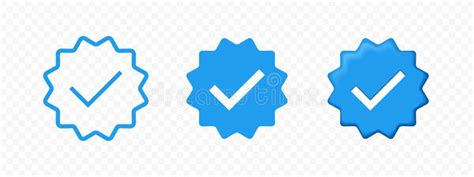 Verified Icon Badge for Account Profile, Vector Check Tag Marks. Verified Blue Icons for ...