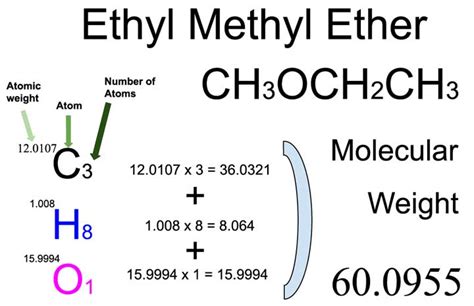 Ethyl Methyl Ether (CH3OCH2CH3) Molecular Weight Calculation ...