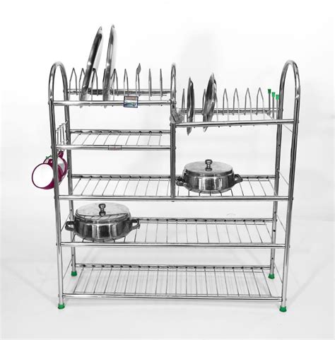 Stainless Steel Rectangular SS Wall Mounted Kitchen Rack, Shelves: 7, Size/Dimensions: Standard ...