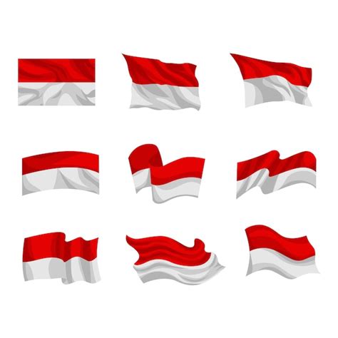 Premium Vector | Indonesian flag illustration design flying