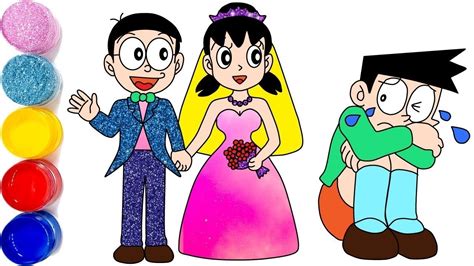 Draw Nobita and Shizuka - YouTube