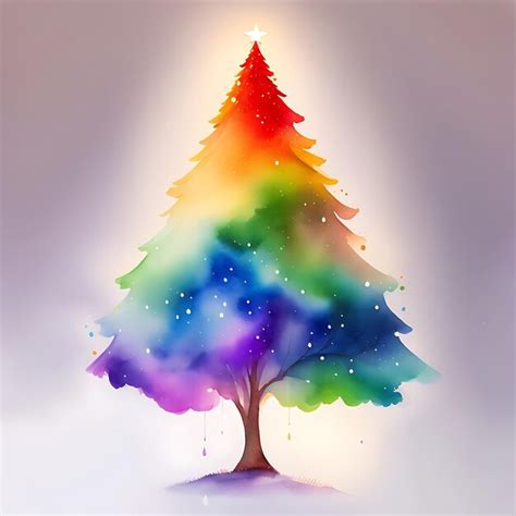 Premium AI Image | Abstract Watercolor Christmas Tree Painting with ...