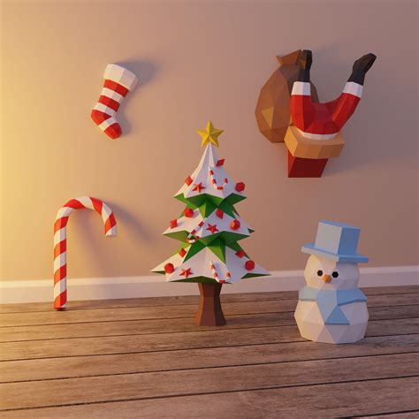 3D Papercraft Christmas Templates | Christmas paper crafts, Paper crafts, Christmas crafts