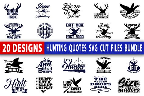 Hunting Quotes Svg Design Bundle Graphic by RK Studio · Creative Fabrica