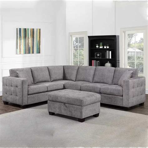 Corner Sofa with Storage Ottoman - Uzman Home