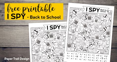 Free Printable I Spy Back to School Activity - Paper Trail Design