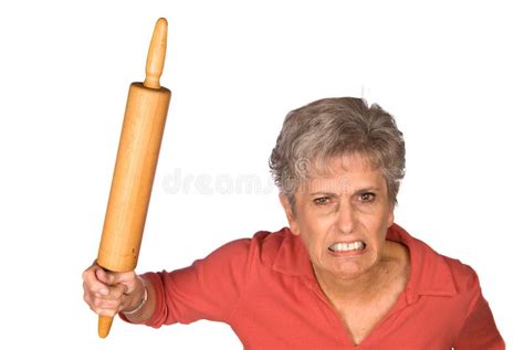 Angry Mother And Rolling Pin Stock Image - Image: 8675229