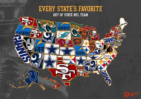 Infographic: Every state's favorite out-of-state NFL team | theScore.com