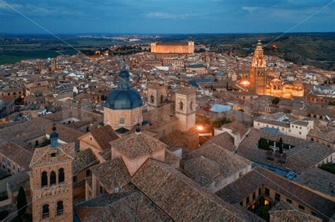 Aerial view of Toledo skyline night – Songquan Photography