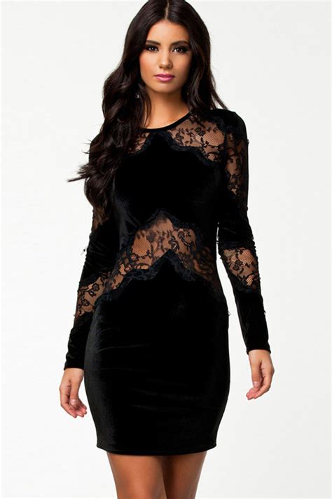 Black Lace Long Sleeve Bodycon Dress @ Sexy Club Dresses,Club Wear Dresses,Club Wear,Sexy ...