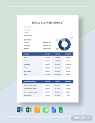 14+ Sample Business Budget Templates - Word, PDF, Excel