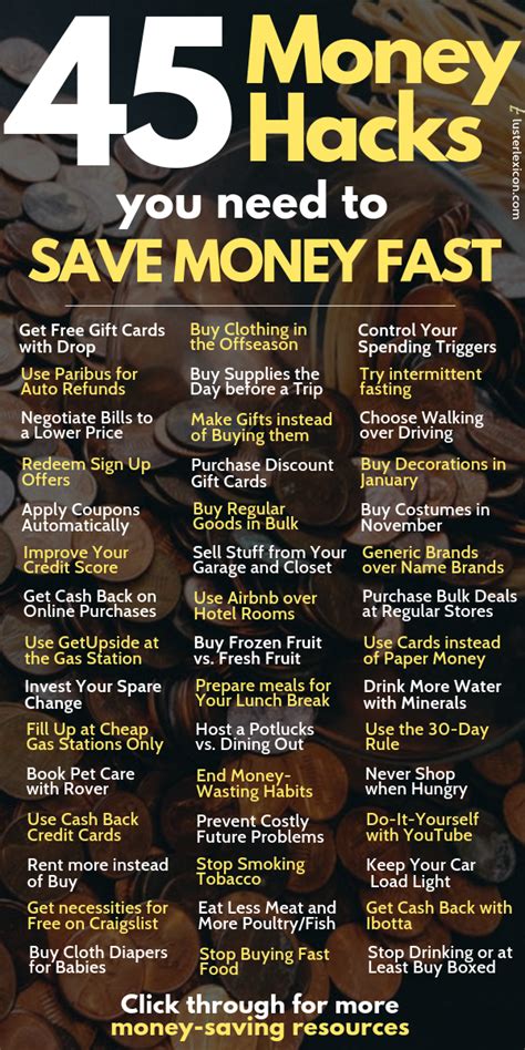 How to Save Money Fast: 52 Money-Saving Hacks that Work | Save money fast, Fast money, Money tips