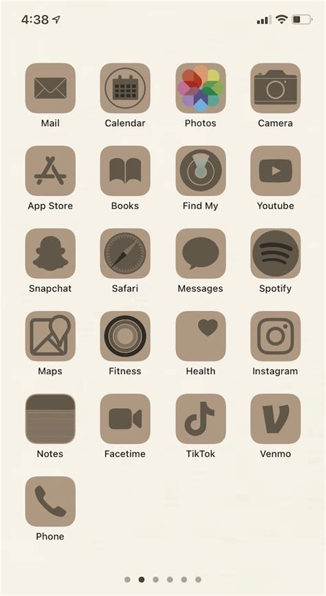 36 iPhone Home Screen Icons App Icon Covers for IOS 14 Brown | Etsy