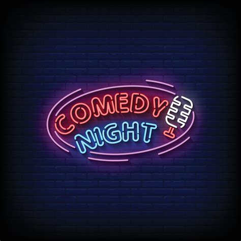 Comedy Night Neon Signs Style Text Vector 6483418 Vector Art at Vecteezy